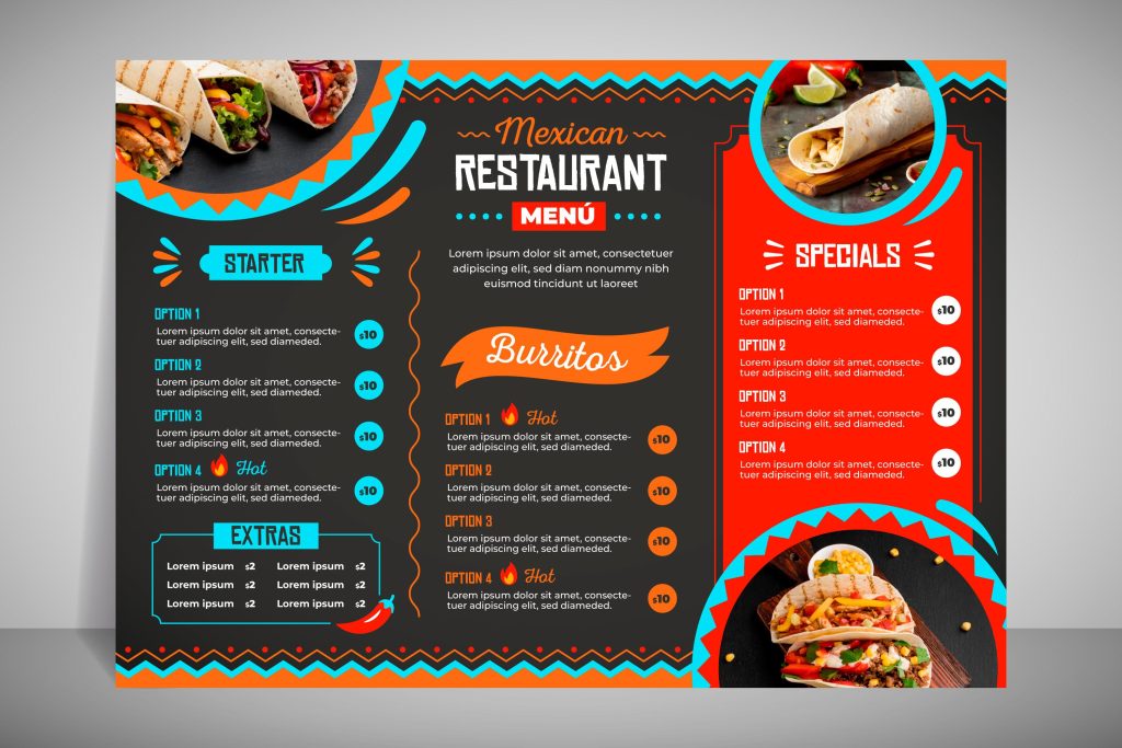 graphic design for restaurant menus